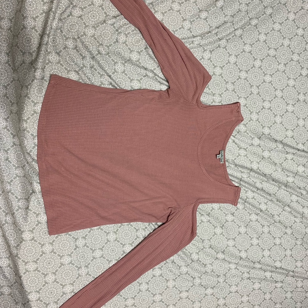 Pink open shoulder blouse